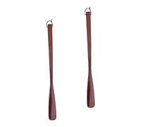 DEEPCRAFF 2 Pièces Chausse-pied Extra Long en Bois Marron, 25cm | Léger et Facile à Ranger, Prise Confortable, Aide Pratique pour Mettre les Chaussures la Maison, Usage Quotidien