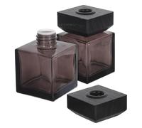 DEEPCRAFF 2 Pièces Flacon Diffuseur Verre 100ml avec Couvercle Bois, Noir | Aromathérapie sans Feu ni Électricité, pour Voiture et Petits Espaces, Conserve la Pureté des Huiles
