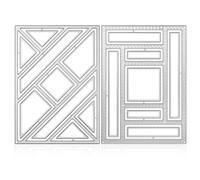 DEEPCRAFF 2 Pièces Matrices de Découpe de Fond en Métal pour Scrapbooking et Création D'albums Fonctionnalité Multi-usages et Design Moderne