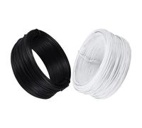 DEEPCRAFF 2 Rouleaux Fil de Fer à Lier PVC Souple pour Plantes | Lot de Deux Couleurs Blanc et Noir, Flexible et Résistant, pour Tuteurs, Attaches, Bouquets, Usages Créatifs