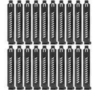 DEEPCRAFF 20 Pièces Cache-Fente Pci en Acier Inoxydable Noir, Plaque D'obturation Ventilée Trous Inclinés pour Dissipation Thermique et Prévention Poussière Boîtier PC