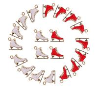 DEEPCRAFF 20 Pièces Charms Bijoux de Patins à Roulettes, Alliage de Zinc Léger, Rouge et Blanc, Accessoires pour Fabrication de Bijoux et Fêtes