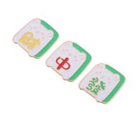 DEEPCRAFF 3 Pièces Broche Chinoise en Alliage de Zinc Design Mahjong Vintage, Facile à Épingler, pour Paquet et Vestes en Usage Quotidien ou Professionnel