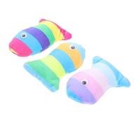 DEEPCRAFF 3 Pièces L’Herbe à Chat Poisson en Peluche, Résistant, pour Chats | Forme Poisson Cartoon, Jeu Intérieur, pour Chatons et Nouveaux Maîtres, Lot Unique