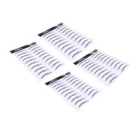 DEEPCRAFF 4 Pièces Autocollants Forme Arc Douce 6d pour Sourcils Effet Poils Marron Imperméables et Réutilisables en Papier Transfert D'eau pour Maquillage Naturel