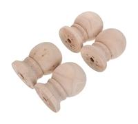 DEEPCRAFF 4 Pièces Colonne de Support Escalier Bois Massif Pilier Rond pour Rambarde Décoration Forme de Gourde Finition Naturelle et Sculptés pour Escalier Spiral