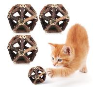 DEEPCRAFF 4 Pièces Jouets à Mâcher à l'herbe à Chat, pour Chats D'intérieur | Cataire Naturelle et Matériaux Naturels, Favorise L’hygiène Dentaire, Plaisir Solide, Adaptés aux Félins Moyens ou Grands