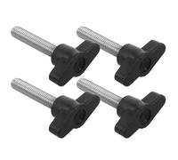 DEEPCRAFF 4 Pièces Poignée de Serrage en Acier et Plastique Noir pour Chariot de Grill et Grill à Pellets Bois, Installation sans Outils, Remplacement de Serrage Manuel pour Usage Extérieur