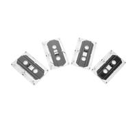 DEEPCRAFF 4pièces Cassettes Vierges avec Étui Transparent Enregistrement Voix Musique et Discours Cassettes Rétro pour Cadeaux Enseignement et DIY Compatible Lecteur de Cassette