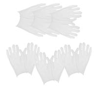DEEPCRAFF 6 Paires Moufles D'inspection en Coton Blanc Xl pour Hommes | Pièces de Monnaie et Bijoux, Toucher Précis, Respirants, Confort Simple et Élégant, Usage Formel