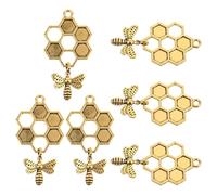 DEEPCRAFF 6 Pièces Breloques Abeille en Alliage pour Bijoux DIY | Style Nature Mignon, Métal Robuste, pour Cours de Création, Pendentifs et Porte-clés, Usage Polyvalent