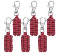 DEEPCRAFF 6 Pièces Kit Réparation Fermeture Éclair Tirettes Paracorde Résistante avec Fermoir Métallique pour Valises Sacs à Dos Vestes et Bagages Couleur Bordeaux