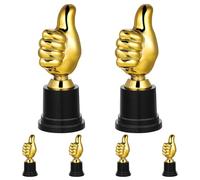 DEEPCRAFF 6 Pièces Mini Trophée de Pouce, Trophée en Plastique | Lot Prêt pour Groupes, Design Drôle et Soigné, pour Enseignants, Joueurs, Employés, Reconnaissance Sociale
