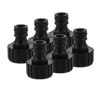 DEEPCRAFF 6 Pièces Raccord pour Tuyau D'arrosage à Filetage Externe 3/4 | Plastique Noir, Liaison Rapide et Résistante, pour Arrosage du Jardin et Lavage Auto