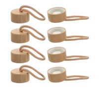 DEEPCRAFF 8 Pièces Bouchon en Bois Beige Réutilisable avec Corde en Coton, Couvercle Hermétique pour Bouteilles en Verre, pour Voyages et Activités en Plein Air