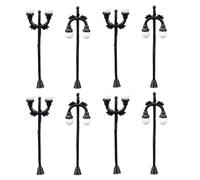 DEEPCRAFF 8 Pièces Mini Lampadaire Modèle de Lampadaire en Plastique Noir pour Décor de Bureau et Maquette de Rue, Décoration Micro-Paysage et Présentation de Modèle Style Plusieurs Styles