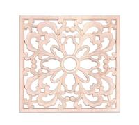 DEEPCRAFF Applique en Bois Massif Sculpté Carré Décoratif Européen, Incrustation Creuse Non Peinte, Style Classique Élégant, pour Murs et Meubles