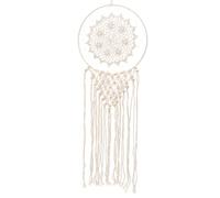 DEEPCRAFF Attrape-rêves Ambiance Chaleureuse et Romantique Fait Main en Macramé en Corde de Coton Beige, Décoration Bohème Unique pour Mur ou Fenêtre