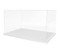 DEEPCRAFF Boîte en Acrylique, Vitrine à Figurines Blanche, Boîte de Collection D'exposition, Protection des Œuvres d'art et Modèles, Rangement et Présentation pour Maquettes et Dioramas DIY