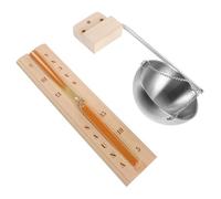 DEEPCRAFF Bol D'aromathérapie Suspendu Sablier Sauna Bois Acier Inoxydable | Contrôle, Conduction Homogène, Format Compact, pour Salles D'étude et Spa Domestique