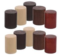 DEEPCRAFF Bouchon de Parfum en Bois pour Flacon de Parfum et Diffuseur D'huiles Essentielles 10 Pièces Bouchon de Flacon Pulvérisateur en Bois, Cylindre 15 Dents, Bambou, Anti-Fuite