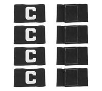 DEEPCRAFF Brassard de Capitaine de Football Stable en Mouvement 8 Pièces Noir en Polyester Coton, Design Ajustable et Résistant à l'abrasion pour Match de Football Adulte et Jeune