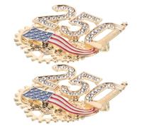 DEEPCRAFF Broche Commémorative Américaine 250 Ans Éléments Drapeau et, Alliage Doré, 2 Pièces, Design Rétro Patriotique pour Port Quotidien