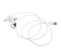 DEEPCRAFF Câble USB Chien Mignon à Charge Rapide et Transfert de Données | Structure Tressée Épaisse, Métal et Plastique, pour Smartphones et Tablettes, Tête Mobile Micro, Blanc