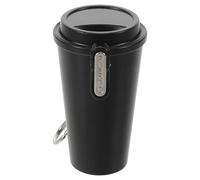 DEEPCRAFF Cendrier Portable et Gestion Facile des Cendres en Métal Noir avec Couvercle Étanche et Porte-clés, Design Moderne et Minimaliste pour Activités Extérieures