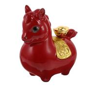 DEEPCRAFF Céramique Figurine de Cheval du Zodiaque Chinois et Symbole de Prospérité, Rouge Décoration Artistique Nouvel an Chinois 2026 à Poser chez Soi