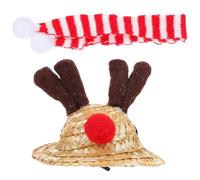 DEEPCRAFF Chapeau de Noël pour Lézard, Léger et Confortable, Grand | Laine, Costume Festif pour Reptiles, Usage Extérieur, Lot Écharpe Rouge, pour Petits Animaux