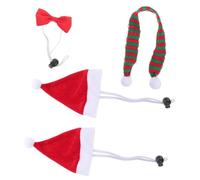 DEEPCRAFF Chapeau Écharpe de Noël pour Hamster, Costume Photo Décoratif | Peluche et Tissu, Lot de Set de Pièces, Léger à Porter, pour Fête de Noël, Petits Animaux
