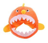 DEEPCRAFF Chapeau Poisson en Peluche Orange de Poisson Lanterne, Pliable et Original pour Fête et Activités de Déguisement Garçon et Filles