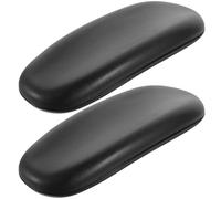 DEEPCRAFF Coussins D'accoudoirs pour Chaises de Bureau en PU Noir, Confort | Housse Fauteuil Bureau, Protection Accoudoir, pour Chaise Pivotante, Télétravail et Gaming, Style Simple