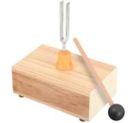 DEEPCRAFF Ensemble de Fourche de Direction Éducative en Bois et Acier avec Marteau pour Thérapie Sonore et Yoga, Instrument de Musique pour Relaxation et Contemplation