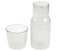 DEEPCRAFF Ensemble de Verre en Verre Transparent Bouilloire et Tasse, Haute Transparence et Grosse Résistance, Design Élégant pour Banquets et Réunions Festives