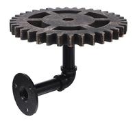 DEEPCRAFF Étagère Murale Flottante, Rayonnage Industriel pour Tuyaux, Structure en Fer et Engrenages, Noir, à Charge Élevée, Entretien Facile, pour Décoration Intérieure et Balcon
