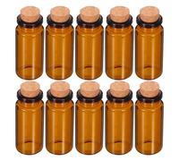 DEEPCRAFF Flacon en Verre Ambré Style Vintage 10ml Bouchon Liège, 30 Pièces | Teinte Marron, Design Flottant Artisanal, Format Portable, pour Échantillons et Extraits, Usage Créatif