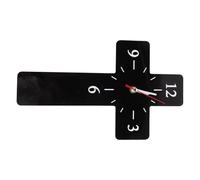 DEEPCRAFF Horloge Murale Silencieuse Noire en Acrylique Croix Chrétienne