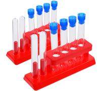 DEEPCRAFF Kit de Tubes à Essai en Plastique Étanchéité et Classification avec Bouchons et Support Couleur Aléatoire pour Expériences Scientifiques et Rangement de Parfums