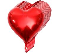DEEPCRAFF Lot de 10 Ballons en Film D'aluminium de Cœur Rouges pour Décoration de Fête, Accessoires Photo et Ambiance Romantique Saint-valentin ou Mariage