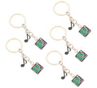 DEEPCRAFF Lot de 5 Porte-clés Tourne-disque en Alliage de Zinc, Design Rétro et Finement Poli, Accessoire Polyvalent pour Paquet à Dos et Fête à Thème Musical