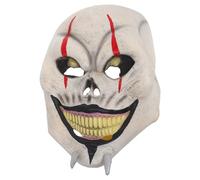 DEEPCRAFF Masque de Clown en Plastique Blanc, Masque Intégral Halloween, Design Réaliste, Confortable, pour Escape Room et Cosplay Party