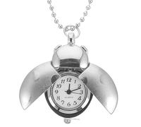 DEEPCRAFF Montre de Poche à Motif Scarabée Rétro en Alliage de Zinc Argenté | Cadran Quartz Brillant, Design Décoratif Délicat, Style Ancien, Pendentif Vestimentaire pour Homme, Accessoire Élégant