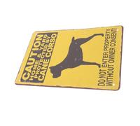 DEEPCRAFF Panneau D'avertissement pour Chien, Panneau pour Chien de Jardin en Fer Jaune, Portable et Léger, 4 Trous Prépercés, Lettres Bien Visibles, pour Maison et Jardin