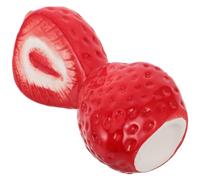 DEEPCRAFF Petit Vase à Fraises en Céramique Rouge, Décoratif et Stable, pour Fleurs Fraîches ou Séchées sur Table de Salon ou Chambre