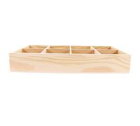 DEEPCRAFF Plateau Compartimenté pour Pot de Fleurs en Bois, 8 Cases | Style Rustique Beige, Bords Surélevés, pour Mini Jardinières et Pots Plastiques, Bureau ou Jardinage