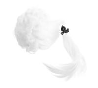 DEEPCRAFF Postiche Blanche pour Hommes Style Gentleman en Plastique, Aspect Réaliste et Usage Polyvalent pour Cosplay Juge et Bal Costume