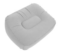 DEEPCRAFF Pouf Gonflable Bleu en PVC Velours, Repose-Pieds Portable et Facile à Ranger pour Voyage en Voiture Avion, Coussin Confortable pour Détente Optimale