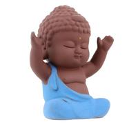 DEEPCRAFF Statue de Bouddha en Céramique, Petit Spirituel, Bleu